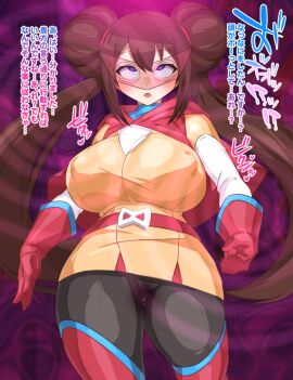 1girls big_breasts breasts brown_hair covered_nipples female female_focus female_only game_freak ganbari_mascarpone hi_cheese19 huge_breasts hypnosis large_breasts light-skinned_female light_skin nintendo pokemon pokemon_bw2 pokestar_studios riolu_girl rosa_(pokemon) solo solo_female solo_focus translation_request