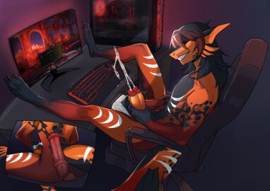 anal anal_sex anthro chair dildo dildo_in_ass dildo_insertion diphallia diphallism furniture genitals hi_res male multi_genitalia multi_penis nilo_(profanedshork) object_in_ass penetration penis sex_toy sex_toy_in_ass sex_toy_insertion solo viskasunya