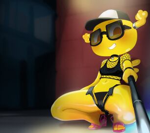 anal_plug anthro antler_ring antlers black_clothing black_panties black_underwear blush brick_wall buttplug cartoon_network choker clothing eyewear fairy feet female fishnet_clothing fishnet_topwear hat headgear headwear heelpop hi_res horn jewelry kneeling looking_at_viewer mdthetest navel necklace panties penny_fitzgerald plug_(sex_toy) public selfie_stick sex_toy solo sunglasses the_amazing_world_of_gumball toes topwear underwear wall_(structure) wings