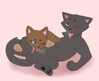 anthro breezepelt_(warriors) briarlight canon_couple deadingdog feral heathertail_(warriors) submissive warriors_(cats)