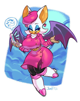 big_breasts breasts female furry huge_breasts jamoart not_porn rouge_the_bat sega sfw sonic_(series) thick_thighs wide_hips