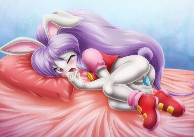 1girls bbmbbf bottomless cream_(eto_ranger) dildo dildo_in_pussy dildo_insertion eto_rangers female female_masturbation female_only fur34 furry masturbation object_insertion on_bed on_side palcomix pussy solo solo_focus