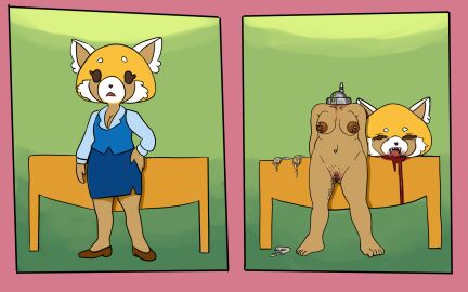 2024 5_toes aggressive_retsuko aggretsuko ailurid anthro areola barbell_piercing before_and_after black_eyes black_nose blue_bottomwear blue_clothing blue_shirt blue_skirt blue_topwear bodily_fluids bottomwear breasts brown_areola brown_body brown_clothing brown_footwear brown_fur brown_inner_ear brown_nipples brown_shoes cleavage clitoral_hood clitoris closed_eyes clothed clothing collarbone condom cum cum_from_pussy cum_in_pussy cum_inside cum_on_leg cybernetics cyborg death deathheadmoth00 empty_eyes eyebrows eyelashes feet female female_anthro female_death filled_condom footwear fur furniture genital_fluids genitals gore guro hand_on_hip hands_behind_back hi_res humanoid_genitalia humanoid_pussy long_sleeves machine mammal medium_breasts multicolored_body multicolored_fur navel navel_piercing nipple_barbell nipple_piercing nipples nude nude_anthro nude_female open_mouth orange_body orange_fur piercing pink_clitoral_hood pink_clitoris pink_pussy pink_tongue pubic_stubble puffy_areola pussy red_panda retsuko sanrio severed_body_part severed_head sexual_barrier_device sharp_teeth shirt shoes skirt solo standing table teeth toes tongue tongue_out topwear white_body white_ears white_eyebrows white_fur