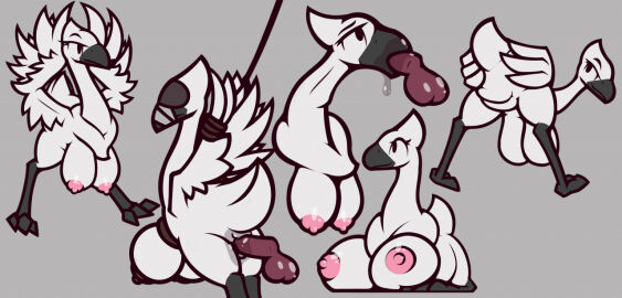 2022 areola avian balls beak beak_tied big_breasts biped black_beak black_eyes blindfold bodily_fluids bondage breasts breasts_tied busty_feral chocobo disembodied_penis duo erection feathers female feral final_fantasy genitals glistening glistening_breasts grey_background ikakins male multiple_scenes nipples oral oral_penetration penetration penis pink_areola pink_nipples presenting saliva sex simple_background solo square_enix white_body white_feathers wings wings_tied