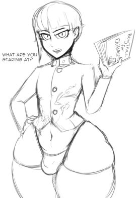 1boy bulge chubby_belly chubby_male dunnhier1 dunnhierdraws english_text femboy hand_on_hip hip_focus hips_wider_than_shoulders male male_only monochrome nahobino_(smt) panties protagonist_(shin_megami_tensei_v) shin_megami_tensei shin_megami_tensei_v sketch skindentation solo text thick_thighs thigh_squish thighhighs thong thong_bikini thong_panties thong_straps thong_underwear wide_hips