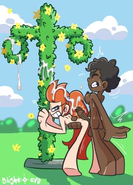2futas against_pillar against_pole artist_name ass balls bent_over biting_lip black_hair blightstar bouncing_breasts breasts canon_couple celebration closed_eyes cum cum_drip cum_in_hair cum_on_penis dark-skinned_futa dark_skin decoration dickgirl emily_(blightstar) eyebrow_piercing eyebrows flower from_behind futa_on_futa futa_only futanari ginger half-closed_eyes hand_around_waist holidays hotdogging interracial intersex jess_(blightstar) light-skinned_futa light_skin long_hair looking_back maypole midsommar midsommar_stång oc original outdoors pale_skin penis pole ponytail short_hair smooth_balls spoken_heart standing standing_doggy_style sweat swedish tippy_toes veiny_penis