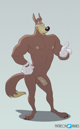 2d anhes big_penis cock daddy dick gay male muscles penis solo solo_male tex_avery_wolf yaoi