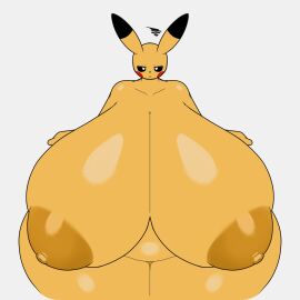 big_breasts breasts female huge_breasts pikachu pokemon pokemon_(species) pokemon_rgby pokémon_(species) tha_randomu thick_thighs trandomu venus_body wide_hips