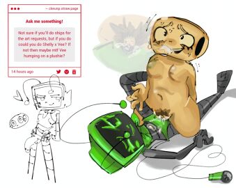 cowgirl_position dandy's_world female shelly_(dandy's_world) vee_(dandy's_world) yuri