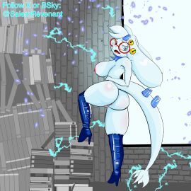 absurd_res angela_flux anthro anus ass atlyss big_ass big_breasts big_butt blue_eyes boots boots_only bovid breasts caprine clothing eyewear female footwear footwear_only genitals glasses goat hi_res high_heels kubold_(atlyss) looking_back mammal mature_female mostly_nude naked_footwear pussy salem_revenant shoes solo superabsurd_res thick_thighs