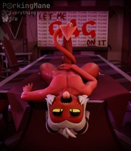 2025 3d anthro balls begging begging_pose big_penis bodily_fluids demon digital_media_(artwork) erection genitals glowing glowing_eyes hair helluva_boss hi_res horn humanoid imp implied_oral looking_at_viewer lying male moxxie_(helluva_boss) moxxie_(valorlynz) nude on_back open_mouth oral_begging oral_invitation penis porkingmane pose red_body saliva saliva_string solo tail text tongue tongue_out white_hair yellow_eyes