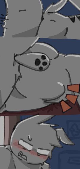 absurd_res anal anal_sex belly_bulge bip_(gibthom) blush bulge duo fur gib_(gibthom) gibthom hi_res male mammal una_mayonesa una_mayonesa_(artist) unknown_species white_body white_fur