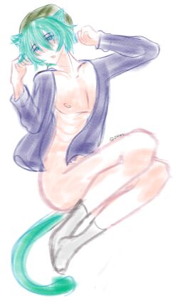 cat_ears male neko no_genitals_shown shin_tsukimi skinny your_turn_to_die