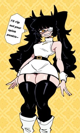 1girls ass english_text eyepatch fat_ass female monmaamn original seraphim_(monam) solo tagme text thick_thighs white_clothing