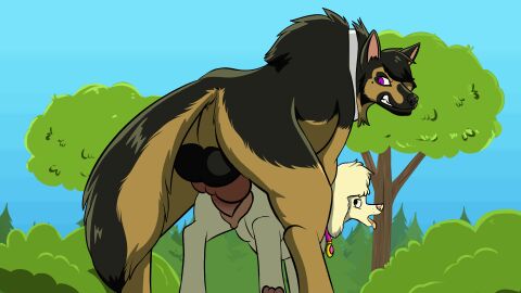 allenden animal_genitalia animal_penis animal_pussy animated balls bento_box_entertainment big_balls big_knot big_penis brown_body brown_fur canid canine canine_genitalia canine_penis canine_pussy canis canon_x_oc clenched_teeth collar domestic_dog duo erection female fenris64 feral feral_on_feral feral_penetrated feral_penetrating feral_penetrating_feral fox_corporation fur genitals german_shepherd herding_dog hi_res honey_(housebroken) housebroken kapital_entertainment knot larger_male male male/female mammal mermen_branded pastoral_dog penetration penis poodle pussy rear_view rip_(character) rip_(psy101) sex size_difference smaller_female smaller_penetrated teeth tongue tongue_out