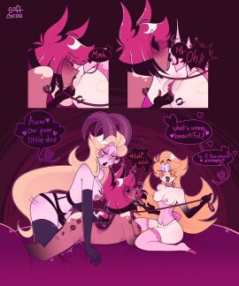 alastor_(hazbin_hotel) big_breasts blonde_hair blush breasts completely_naked completely_nude demon duo eyes fallen_angel female female/female female_alastor female_only female_penetrated female_penetrating female_penetrating_female hair hazbin_hotel horns humanoid lilith_morningstar_(hazbin_hotel) lucifer_morningstar_(hazbin_hotel) naked naked_female nipples nude nude_female open_mouth open_smile orgasm orgasm_face penetration pleasure_face pussy pussy_juice red_eyes red_hair rule_63 saliva smile strap-on sweat teeth thick_thighs threesome tongue tongue_out white_body white_skin yuri