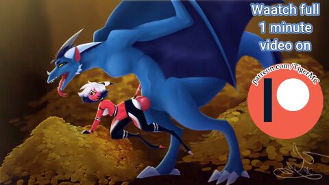 animated dragon hi_res mythological_creature mythological_scalie mythology patreon patreon_logo rough_sex scalie sex size_difference tiger(character) tigermcheh