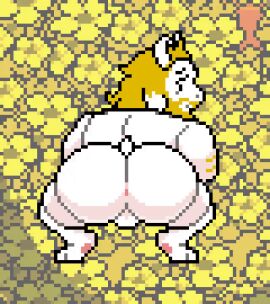 2025 animated anthro anus asgore_dreemurr ass balls blonde_hair bouncing_ass bouncing_balls bouncing_butt bovid caprine digital_media_(artwork) doctorhiruluk flower_field fur genitals goat hair horn loop male male_only mammal nude pixel_(artwork) pixel_animation presenting presenting_anus solo style_emulation twerking undertale undertale_(series) white_body white_fur