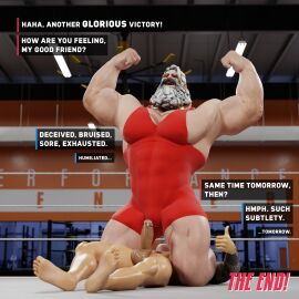 2boys balls bara comic gay hanzo helices3d male male/male male_only muscular muscular_male overwatch overwatch_2 reinhardt yaoi