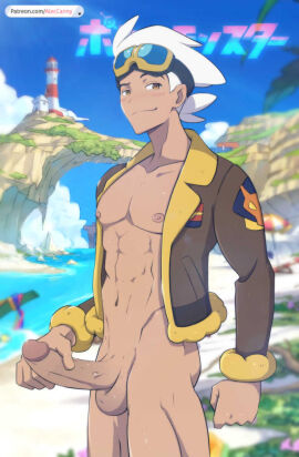 abs aleccanny balls beach big_penis gay gay_male hairless hairless_balls hairless_penis male muscles muscular muscular_male naked patreon patreon_logo patreon_username penis pokemon professor_friede thick_penis yaoi