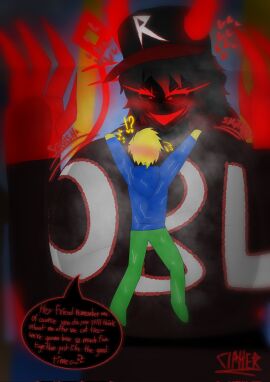 artist_signature big_breasts big_female big_female_small_male blush breasts cipherpablo dialogue female forsaken_(roblox) genderswap genderswap_(mtf) grabbing_breasts guest_(roblox) guest_666 guest_666_(forsaken) hands_on_breasts hands_up hearts_around_head male red_eyes roblox roblox_game robloxian rule_63 size_difference source_request tagme tail watermark