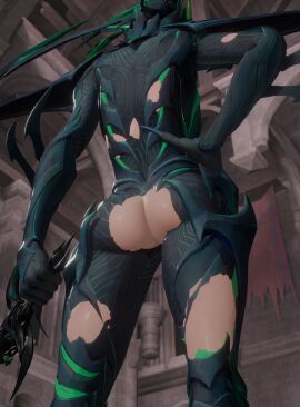 1girls 3d alternate_version_at_source ass exposed_ass female greese hela hela_(marvel_rivals) marvel marvel_comics marvel_rivals norse_mythology solo tagme torn_clothes