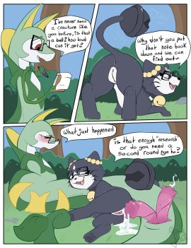 2_penises animal_genitalia animal_penis anus ass bell beta_pokemon_(species) beta_pokemon_games blush bodily_fluids clitoris comic cum cum_in_pussy cum_in_vagina cum_inside cum_on_ground cum_pool diphallia diphallism duo english_text eyewear felid feline female feral flowerbud generation_5_pokemon genital_fluids genitals glasses grass hemipenes hi_res leaking_cum male male/female multi_genitalia multi_penis nintendo offering_sex penile_spines penis plant pokemon pokemon_(species) pokemon_gold_beta presenting_pussy presenting_vulva pussy reptile rinrin rinrin_(pokemon_gold_beta) rynring scalie seminal_groove serperior sex shaking_ass shaking_butt shrub snake text venus_(flowerbud) vulva whiskers