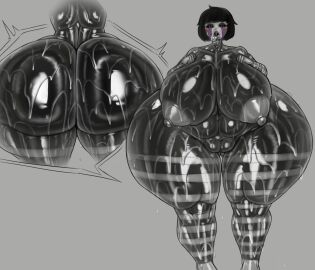 1girls alternate_version_available areolae ass ass_bigger_than_head behind_view big_areola big_ass big_breasts big_butt black_hair black_sclera bottom_heavy breasts breasts_bigger_than_head bubble bubble_ass bubble_butt bubbles curvaceous curvy curvy_figure erect_nipples excessive_sweat female female_only five_nights_at_freddy's five_nights_at_freddy's_2 front_view huge_ass huge_breasts marionette_(fnaf) musclegut nipples nude open_mouth puppet_(fnaf) puppet_(thepuppetlover) saliva saliva_bubble saliva_string saltychocolate3 short_hair solo solo_focus sweat sweaty_ass sweaty_body sweaty_breasts sweaty_thighs thick_thighs tongue tongue_out voluptuous voluptuous_female white_eyes wide_hips