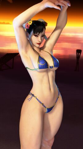 1girls 3d asian bikini breasts chun-li female mod navel sf_screenshot street_fighter street_fighter_6 underboob