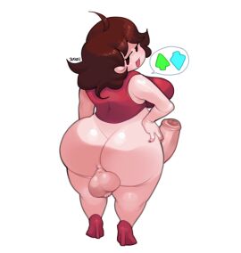 1futa ass back back_view backsack balls ballsack behind_view big_ass_(futa) big_penis bottomless breasts brown_hair chubby chubby_futa clothed clothing danielito dickgirl erection fat_ass fat_butt foreskin friday_night_funkin futa_mommy_gf futa_only futa_sans_pussy futanari giant_ass girlfriend_(friday_night_funkin) huge_ass huge_cock human intersex light-skinned_futa light_skin looking_at_viewer looking_back mob_face partially_clothed partially_retracted_foreskin penis red_clothing red_nails retracted_foreskin shortstack silly_face simple_background simple_eyes smaller_futa smiling_at_viewer smooth_balls smooth_penis solo standing thick_legs thick_thighs thighs uncircumcised uncut white_background wide_hips