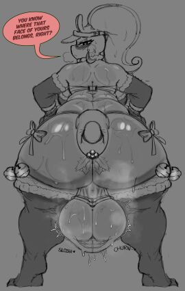 1futa anthro ass backsack balls balls_clench balls_sound_effects ballsack caption christmas churning churning_balls cofficremer female futa_only futanari goodra huge_ass huge_balls hyper hyper_ass intersex inviting inviting_to_lick massive_ass monochrome pokemon pokemon_(species) ponytail sabi_(cofficremer) slosh solo_futa sweat sweatdrop testicles testicles_clench voluptuous_futa wide_hipped_female wide_hips