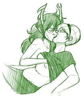 2girls alien blonde-haired_female blonde_hair breasts color colored fangs female female_only glasses groping groping_breasts headband headgear headwear homestuck homestuck_troll horn horns human_on_humanoid interspecies long-haired_female long_hair naughtyvixens rose_lalonde short-haired_female short_hair sketch sketchy troll unusual_anatomy unusual_eyes vriska_serket yuri