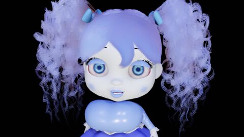 3d black_background blue_blush blue_dress blue_hair blush poppy_(poppy_hoetime) poppy_(poppy_playtime) poppy_playtime poppyhoetime_(fangame) solo white_skin