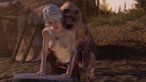 3d boots breasts cavalorn13 cd_projekt_red ciri female ghoul ghoul_(the_witcher) green_eyes interspecies light-skinned_female mascara monster monster_on_female nipples outdoors penetration pussy scar sex the_witcher_(series) the_witcher_3:_wild_hunt vaginal_penetration white_hair witcher_medallion