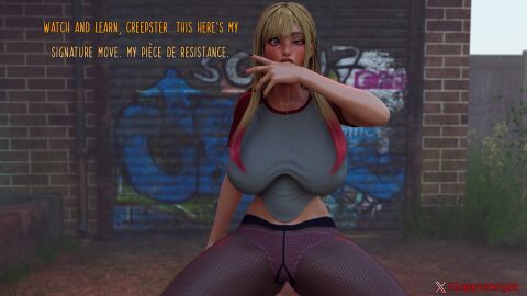 1girls 3d ahe_gao ahegao_face ass ass_focus big_ass big_breasts big_butt big_nipples breasts drool drooling drooling_tongue english_text female female_only fingering human kitagawa_marin panties pantyhose sloppyahegao solo sono_bisque_doll_wa_koi_wo_suru spit text throat_fuck