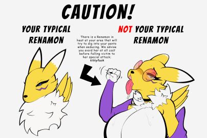 absurd_res anthro armwear awesomemazda04 bandai_namco big_breasts black_eyes blue_eyes blush blush_lines bodily_fluids breasts canid canine chest_tuft choker clothing digi_(yourdigimongirl) digimon digimon_(species) duo ears_down ears_up eyelashes eyewear female flat_colors fox fur gesture glasses handshake hi_res horny_face humor jewelry multicolored_body nail necklace neckwear nose open_mouth pivoted_ears purple_armwear purple_clothing renamon saliva saliva_drop saliva_on_tongue sunglasses sweat sweaty_breasts tongue tongue_out tuft two-tone_body wearing_glasses white_breasts yellow_body yellow_fur