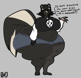 1futa alternate_version_available anthro ass ass_bigger_than_head ass_focus big_ass big_breasts big_butt breasts breasts_bigger_than_head bubble_ass bubble_butt chubby chubby_futa clothing curvaceous curvy curvy_figure dialogue english_text female furry futa_only futanari ghostfuckrr huge_ass huge_breasts hyper_hips hyper_thighs implied_ass_cleavage intersex mostly_nude original original_character shorts siouxsie_(ghostfuckrr) skunk skunk_girl solo solo_futa sweat sweating sweaty sweaty_body tail talking_to_viewer text thick_thighs voluptuous voluptuous_futa