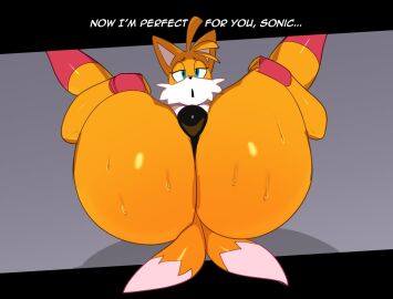 anthro anthro_only ass big_ass big_ass_(male) big_butt black_thong bulge canid canine femboy fox gay legs_up male male_focus male_only mammal miles_prower multi_tail paulpla sega sonic_(series) sonic_the_hedgehog_(series) spread_legs sweat sweatdrop sweating tails tails_the_fox thick_thighs thighs thong thong_only yaoi