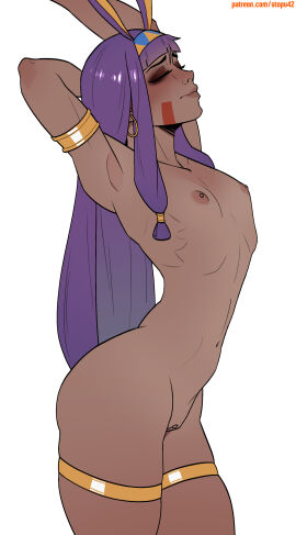 1girls animal_ears armpits arms_up breasts bunny_ears dark-skinned_female dark_skin deep_armpits fate/grand_order fate_(series) female large_breasts looking_at_another naked nipples nitocris_(fate/grand_order) pussy stopu uncensored