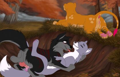 3d 3d_animation animal_genitalia animal_penis animal_pussy animated anus ass balls balls_deep blush bodily_fluids canid canine canine_genitalia canine_penis canine_pussy canine_teeth canis cum cum_drip cum_in_pussy cum_inside cum_on_penis cumshot digital_media_(artwork) dripping ejaculation felid feline feline_genitalia feline_pussy female feral feral_on_feral feral_penetrated feral_penetrating genital_fluids genitals group knot knotted_penis lion male male/female mammal mohitopaw pantherine pawpads paws penetration penis pussy sex tongue tongue_out trio wolf