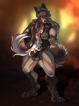 absurd_res ahe_gao animal_genitalia anthro anus ass belly big_breasts big_penis black_belly black_body black_fur black_nipples breasts brown_body brown_fur brown_nose cornbread_clip cyndle digitigrade duo fangs female fur genitals grey_body grey_fur hi_res inside looking_pleasured male male/female muscular nipples olive_eyes overweight overweight_anthro overweight_male penetration penis pink_anus pointy_ears red_penis rygel_misra sex sheath size_difference tail teeth tongue tongue_out vaginal_penetration white_body white_butt white_fur