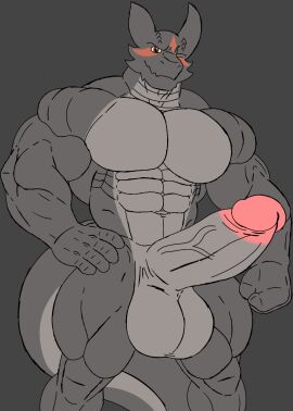 anthro arc_rose balls biceps big_muscles biped black_body brown_eyes digital_drawing_(artwork) digital_media_(artwork) erection fulgoraga genitals hi_res lakrak lizard lizardman male male_anthro muscles muscular muscular_anthro muscular_male nebula's_civilization nude pecs reptile scalie simple_background smile solo tail