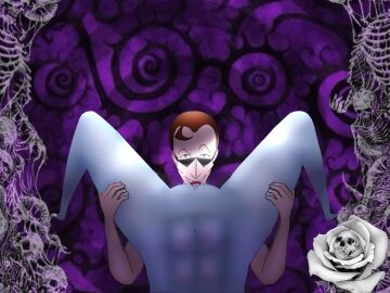 1boy 1girls abs aesthetic animated eating_pussy fangs female female_pov first_person_view horror_(theme) kinemortophilia looking_at_viewer loop male male_focus muscles postal_(series) postal_dude pussy rose_(flower) skulls spiral_background straight vagina welwitschia_goth white_rose zombie zombie_girl