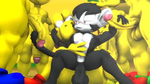 2021 3d abs anal anal_sex anthro ape ass balls big_balls big_penis black_body black_fur black_hair black_tail blue_boots blue_clothing blue_footwear blue_shoes boots chair_position chimpanzee clothing digital_media_(artwork) doommusk eye_contact footwear from_behind_position fur furry furry_only gangbang gay genitals green_boots green_clothing green_footwear green_shoes grey_body grey_ears grey_fur grey_nose group group_sex hair half-closed_eyes hand_on_belly hand_on_face hand_on_head hand_on_penis handjob handjob_while_penetrated haplorhine hi_res interspecies koopa koopa_troopa lire_(doommusk) looking_at_another looking_back looking_pleasured male male/male male_penetrated male_penetrating male_penetrating_male mammal mario_(series) multicolored_body multicolored_fur multiple_boys multiple_males muscular muscular_anthro muscular_male narrowed_eyes nintendo outside pan_(genus) penetration penile penile_penetration penis penis_in_ass primate red_boots red_clothing red_eyes red_footwear red_shoes scales scalie sex shoes sitting source_filmmaker_(artwork) standing tail tail_on_penis two-tone_body two-tone_fur vein veiny_penis yellow_body yellow_boots yellow_clothing yellow_footwear yellow_nose yellow_scales yellow_shoes