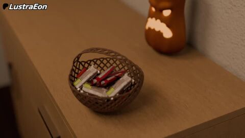 1boy 3d all_fours animated ass blender_(medium) breasts commentary english_commentary female ghost ghost_costume ghost_mask halloween halloween_costume heart huge_breasts implied_ejaculation indoors large_breasts lustraeon multiple_views night no_bra no_panties original penis pov pussy self-upload sex sex_from_behind sound spoken_heart straight tagme trick_or_treat uncensored video