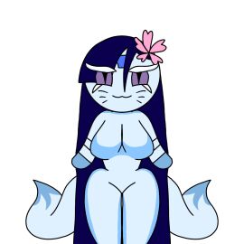 blue_rasp_opal_cookie_(opal_aretz) breasts cookie_run cookie_run_kingdom female long_hair opal_aretz sprunkichan tail