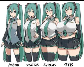 artist_request ass breast_size_difference breasts bubble_ass bubble_butt female hatsune_miku plus_size size_comparison size_difference skinny_female small thick thick_ass vocaloid