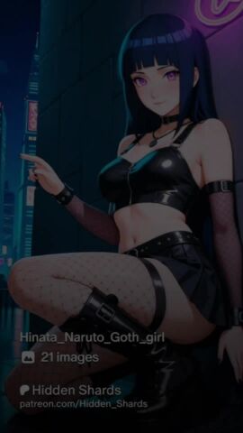 ai_generated goth_girl gothic_girl hyuuga_hinata money naruto patreon patreon_hidden_shards tagme video