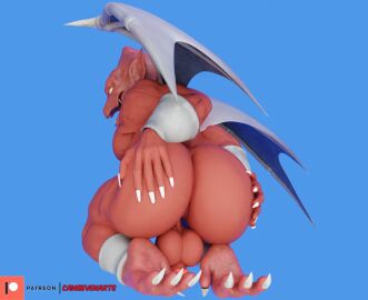 1boy 3d anklet ass balls big_ass big_butt blender_(artwork) bracelet camseven capcom demon demon's_crest digital_media_(artwork) empty_eyes firebrand gargoyle gargoyle's_quest genitals ghosts_'n_goblins hand_on_ass hand_on_butt hi_res huge_ass huge_butt humanoid_genitalia humanoid_penis humanoid_pointy_ears jewelry kneeling male male_only marvel_vs._capcom:_infinite membrane_(anatomy) membranous_wings muscular nude patreon penis presenting presenting_hindquarters rear_view red_arremer red_body simple_background solo_male wings