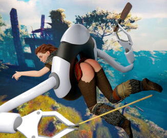 1girls 3d aloy blender_(software) female horizon_forbidden_west horizon_zero_dawn kinkblink machine paddle punishment red_hair spanked spanking